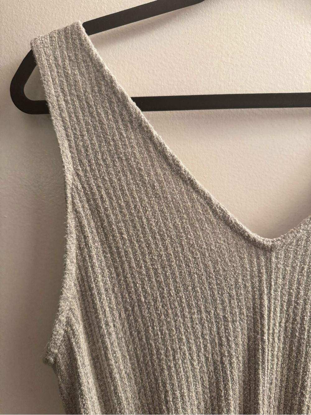 Sleeveless Wrap Knit Romper in Light Gray - Picture 8 of 14